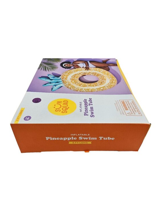 Sun Squad Pool Float Inflatable Pineapple Swim Tube Yellow Green Summer NIB - Picture 9 of 10